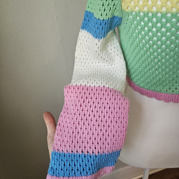 Sincerely Jules Pastel Knit Top with Mint, Yellow & Pink - Picture 8 of 9